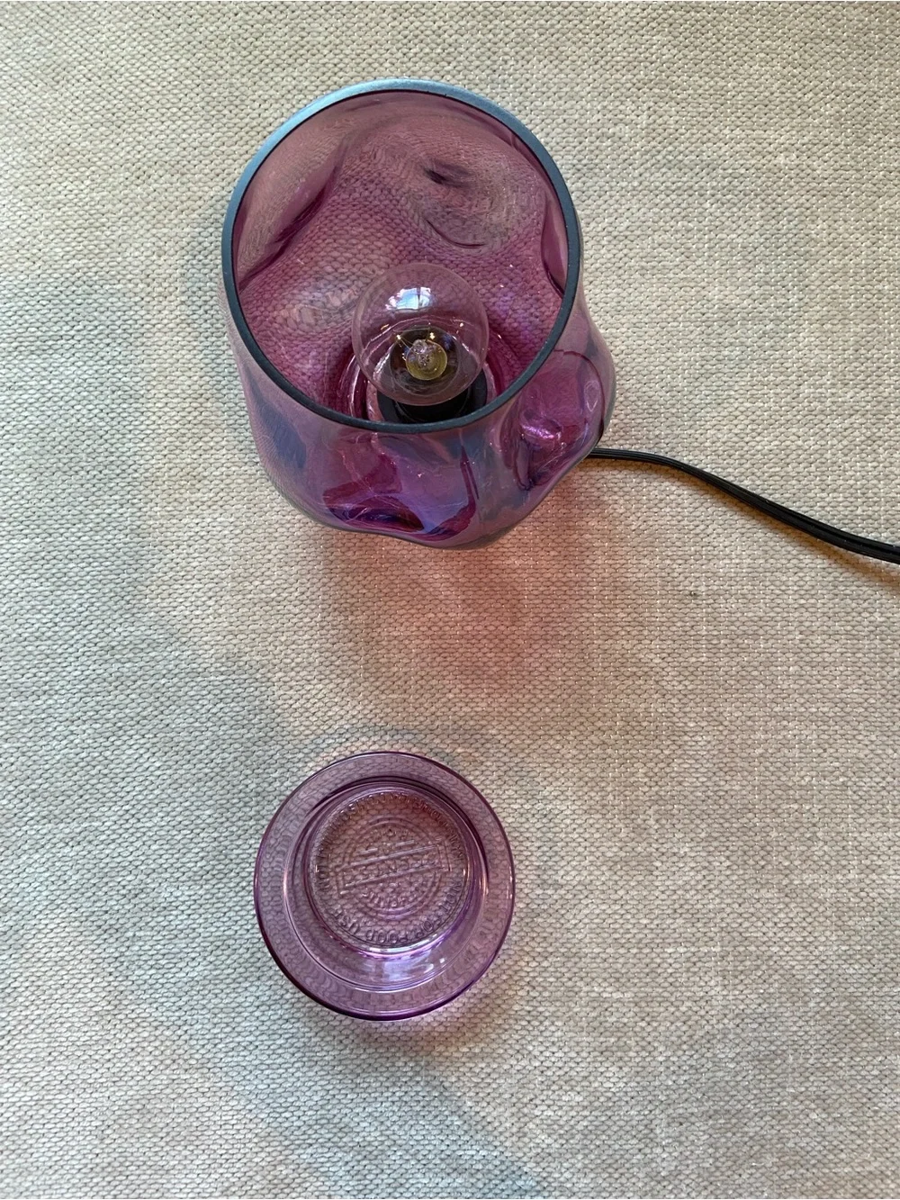 Purple Glass Table Lamp Wax Warmer - Scentsy Bubbled Ultraviolet